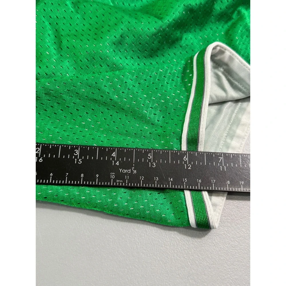 Vintage Nike Basketball Shorts Boys Size Large Green White Mesh Striped